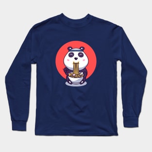 Panda Eat Ramen Long Sleeve T-Shirt